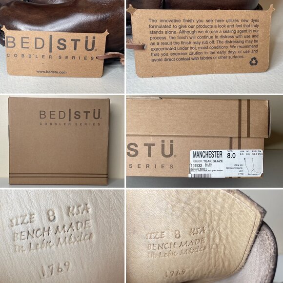 BED STU Manchester Distressed Leather Riding Boots BEDSTU Size 8 - Picture 15 of 16